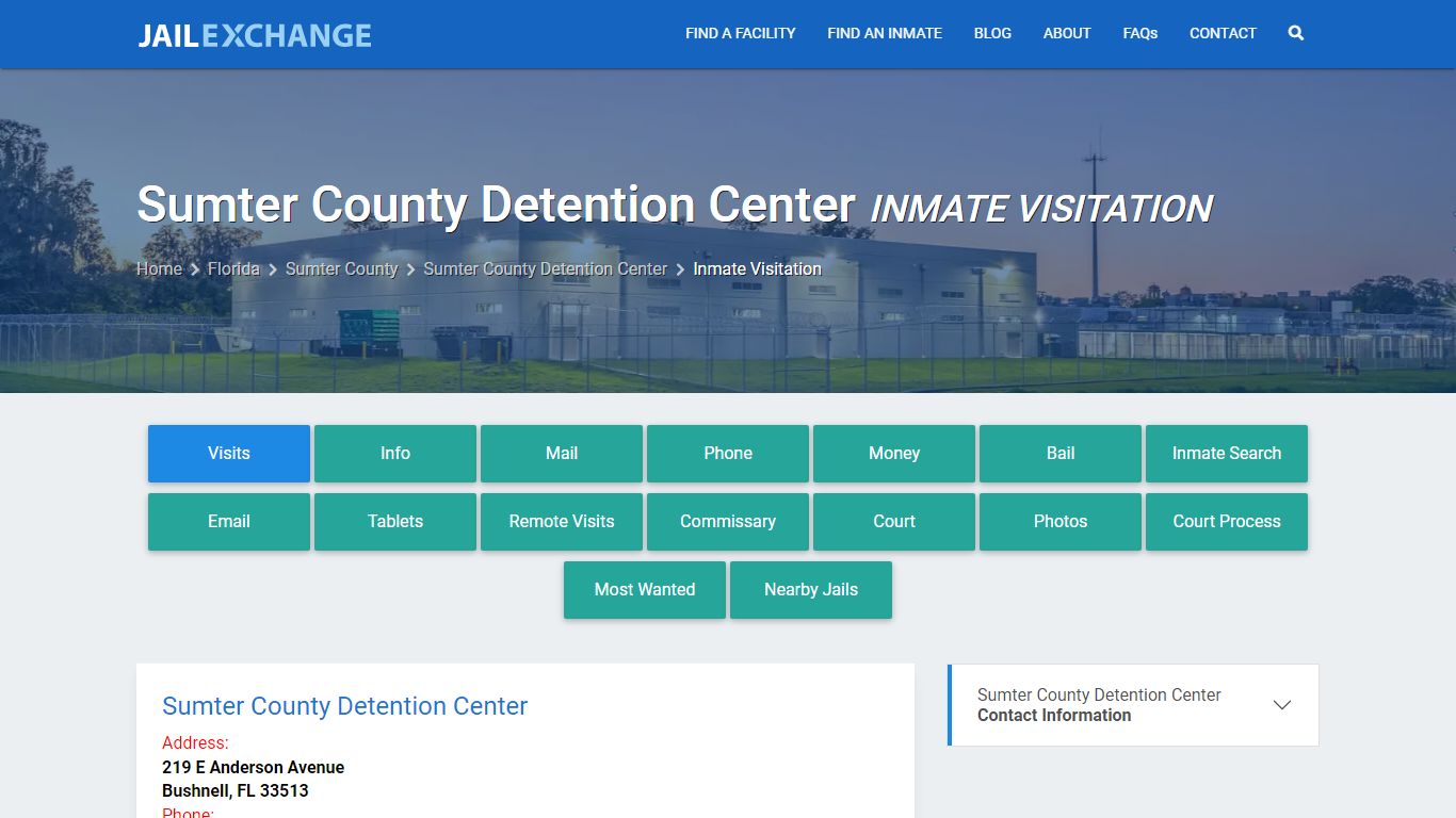 Inmate Visitation - Sumter County Detention Center, FL - Jail Exchange